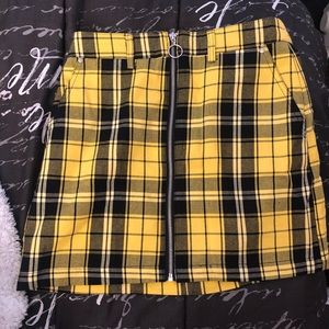 Yellow plaid skirt